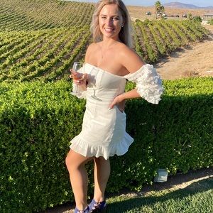 Perfect little white dress for wedding festivities!